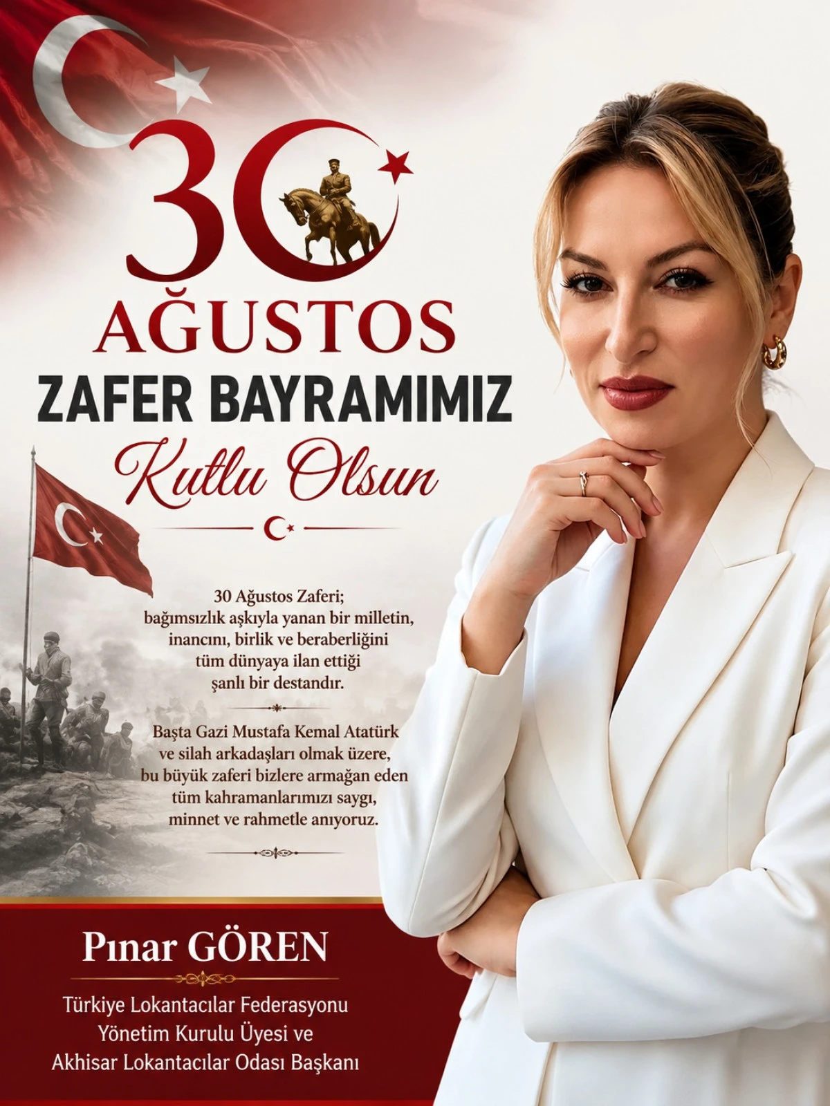 Başkan Pınar G&ouml;ren&rsquo;den 30 Ağustos Zafer Bayramı Mesajı